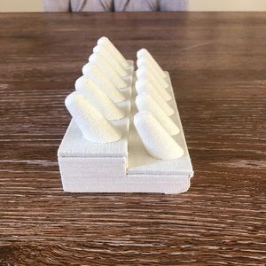 Brand New Burlap Ring Holder. Never been used.